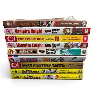 Manga Lot 9 Books Inuyasha Vampire Knight Bleach YuYu Hakusho VIZ Media